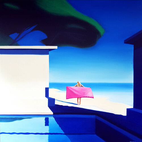 La Sortie du Bain  60 x 60 cm van Hugo Pondz, Afdruk te koop op Singulart