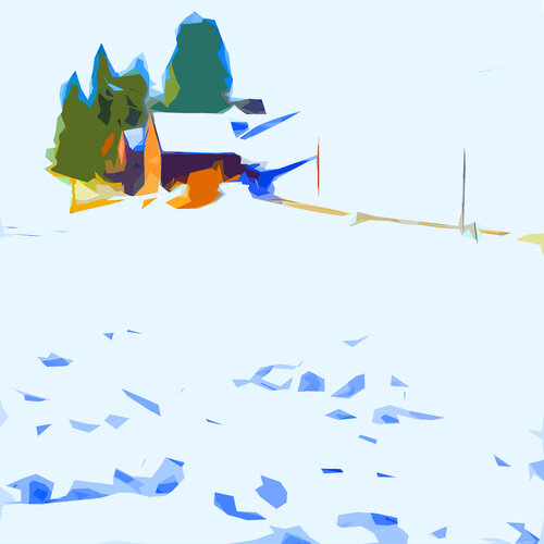 Haus im Schnee von Jürg Strässle, Digital kaufen auf Singulart