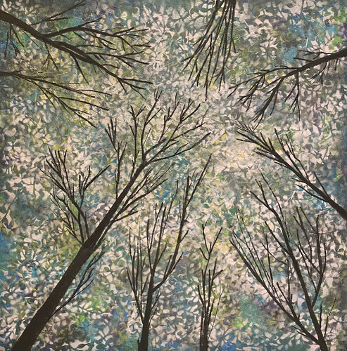 UNDER TREES #1 van Khélène, Schilderij te koop op Singulart