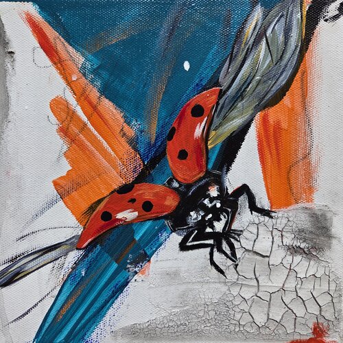 Glücksbringer (Marienkäfer) by Inge Gründel-Pfaff, 油畫 for Sale on Singulart