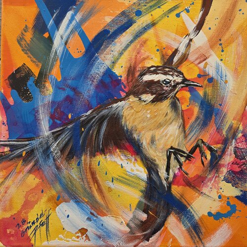 Schwingend (Braunkehlchen) by Inge Gründel-Pfaff, 회화 for Sale on Singulart