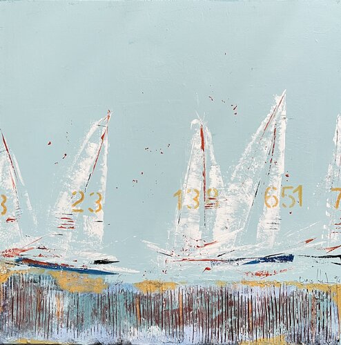 Whispers of white sails von Doris Heinrichs, Malerei kaufen auf Singulart