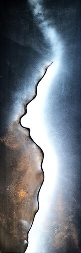 "Der flüsternde Riss - was, wenn diese Grenze sprechen könnte" von Ingrid Reichenberger, Malerei kaufen auf Singulart