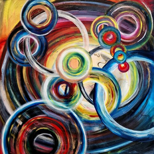 "Hinterm Regenbogen wirds wild" van Ingrid Reichenberger, Schilderij te koop op Singulart