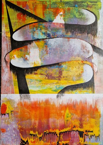 "Alles fließt - außer Klarheit" van Ingrid Reichenberger, Schilderij te koop op Singulart