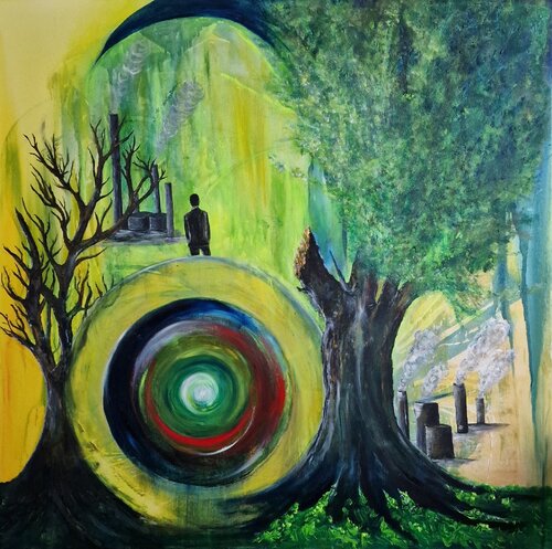 "Der Anzug, der die Richtung verlor" di Ingrid Reichenberger, Pittura in vendita su Singulart