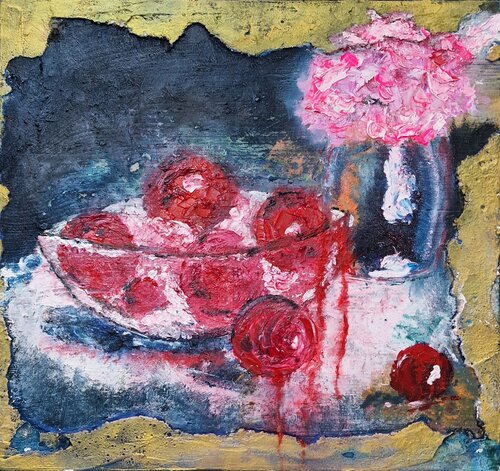 "In ihrem Schatten, im eigenen Rot" van Ingrid Reichenberger, Schilderij te koop op Singulart