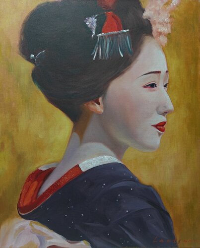 Geisha in kimono de Jane Lantsman, Pintura a la venta en Singulart