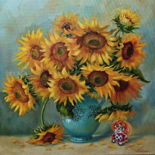 Sunflowers di Jane Lantsman, Pittura in vendita su Singulart