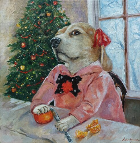 Girl with mandarins von Jane Lantsman, Malerei kaufen auf Singulart