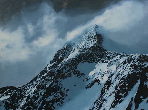 Großglockner, Glocknerwand im Föhnsturm van Herwig Port, Schilderij te koop op Singulart