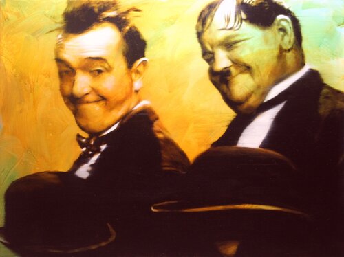 Laurel und Hardy by Herwig Port, Painting for Sale on Singulart