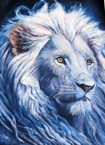LE LION BLANC van Chantal Martin, Schilderij te koop op Singulart