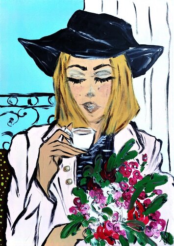 BREAKFAST IN PARIS by Francesca Arces, Painting for Sale on Singulart