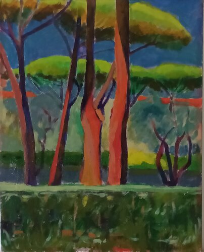 Estate a Castiglioncello (Toscana) van Luigi Abbiati, Schilderij te koop op Singulart