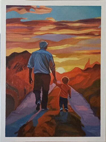 Il Vecchio e il Bambino van Luigi Abbiati, Schilderij te koop op Singulart