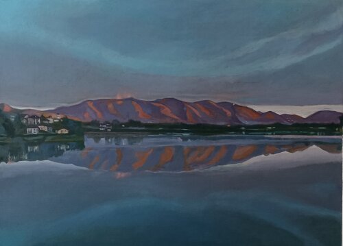 Prime luci sul Lago di Comabbio de Luigi Abbiati, Pintura a la venta en Singulart