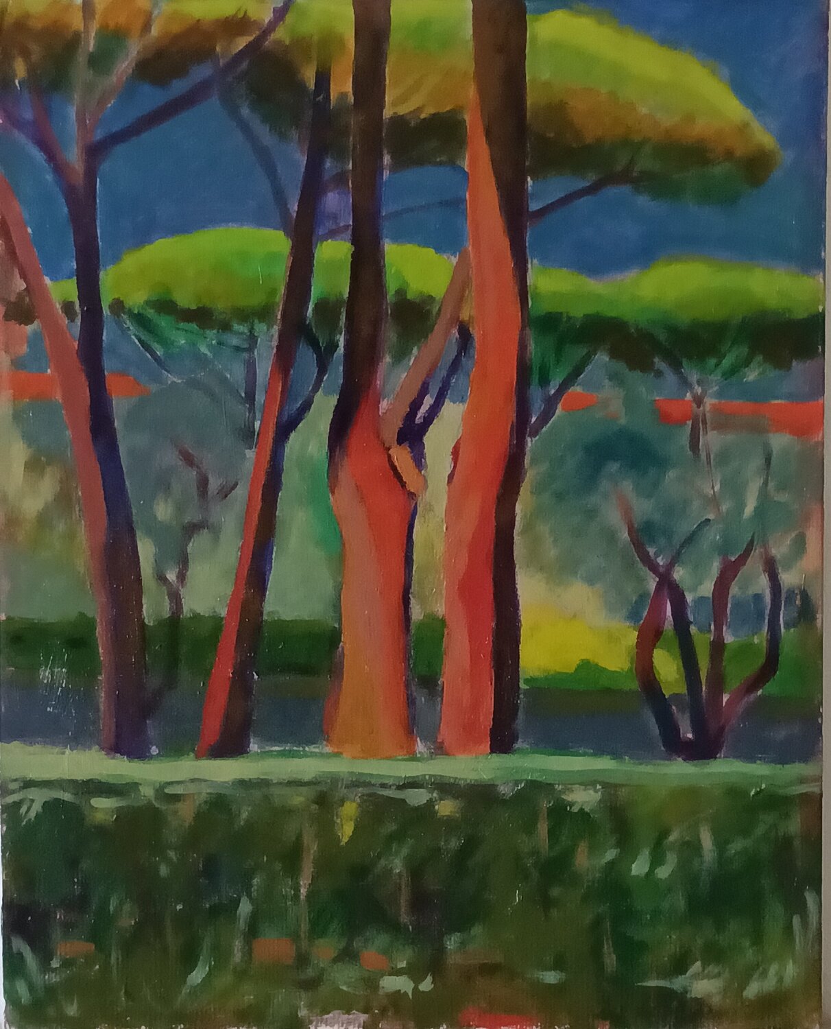 Estate a Castiglioncello (Toscana) Luigi Abbiati Originalgemälde zu verkaufen