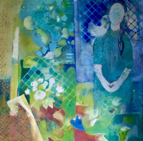 La jeune fille et l’oiseau von Sarah Lanyi, Malerei kaufen auf Singulart