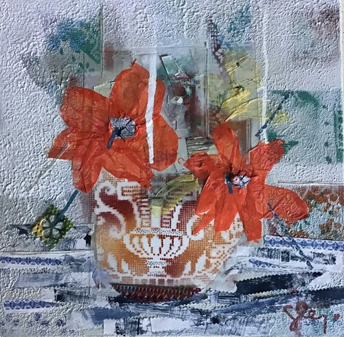 Les coquelicots van Sarah Lanyi, Schilderij te koop op Singulart