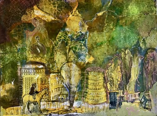 La ville jaune van Sarah Lanyi, Werk op papier te koop op Singulart