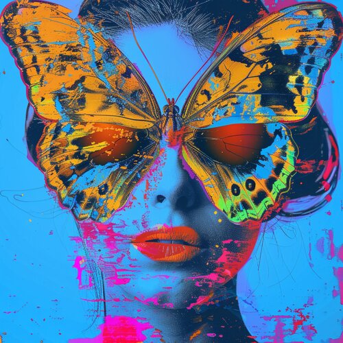 BLUE BUTTERFLY von Claudia Sauter, Malerei kaufen auf Singulart