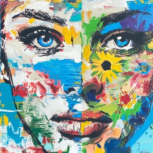 FLOWER WOMAN von Claudia Sauter, Malerei kaufen auf Singulart