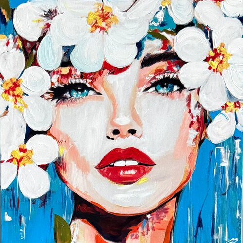 WHITE FLOWER FLASH von Claudia Sauter, Malerei kaufen auf Singulart