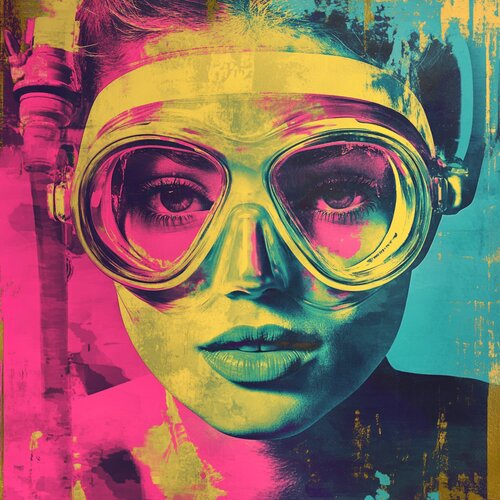 DIVING WOMAN von Claudia Sauter, Malerei kaufen auf Singulart