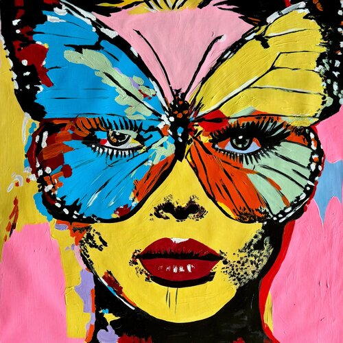 YELLOW BUTTERFLY von Claudia Sauter, Malerei kaufen auf Singulart