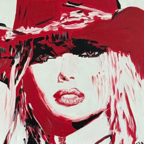 RED BLACK WISS WOMAN von Claudia Sauter, Malerei kaufen auf Singulart