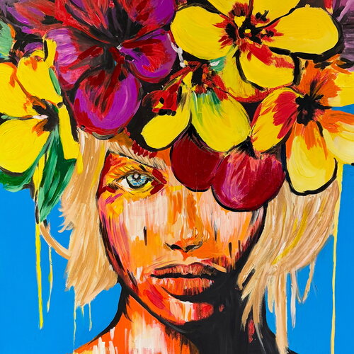 FLOWERFACE di Claudia Sauter, Pittura in vendita su Singulart