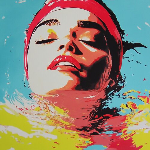 SWIMMING BEAUTY von Claudia Sauter, Malerei kaufen auf Singulart