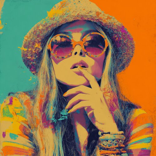 ORANGE HIPPIE von Claudia Sauter, Malerei kaufen auf Singulart