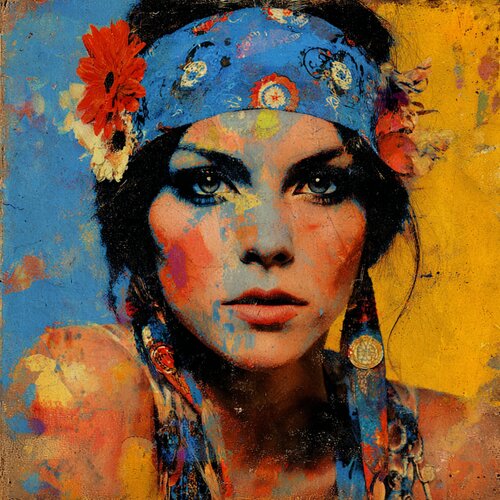 HIPPIE STYLE von Claudia Sauter, Malerei kaufen auf Singulart