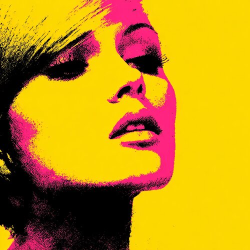 PINK YELLOW WOMAN von Claudia Sauter, Malerei kaufen auf Singulart