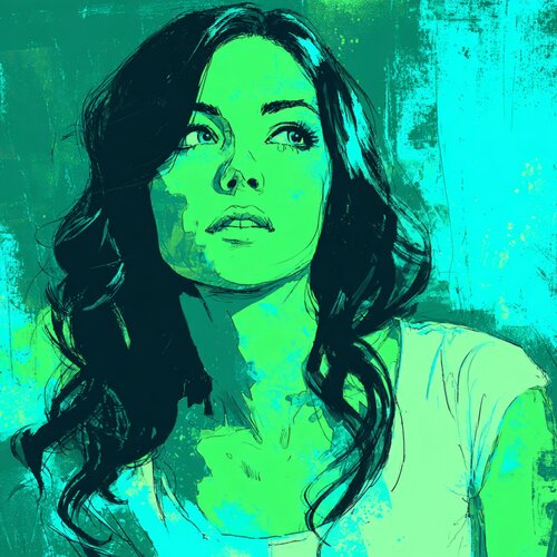 THINKING GREEN AND BLUE von Claudia Sauter, Malerei kaufen auf Singulart