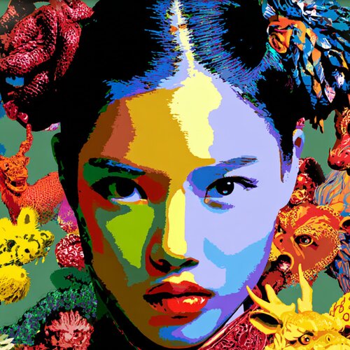 SHE WALKS WITH DRAGONS de Claudia Sauter, Pintura a la venta en Singulart