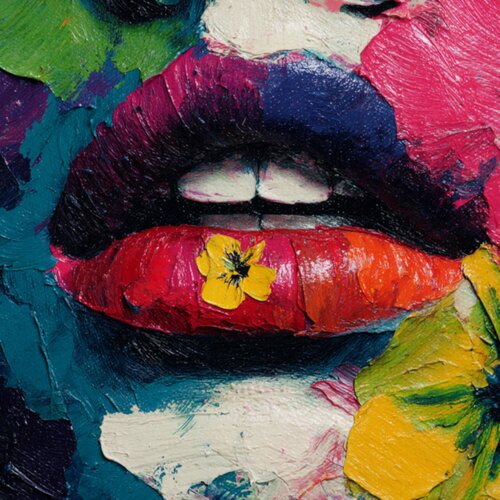 FLOWER IN MY MOUTH van Claudia Sauter, Schilderij te koop op Singulart