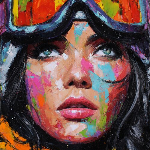 CRAZY DAY IN THE MOUNTAINS di Claudia Sauter, Pittura in vendita su Singulart