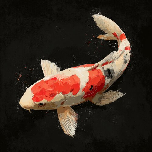 BLACK KOI by Claudia Sauter, Painting for Sale on Singulart