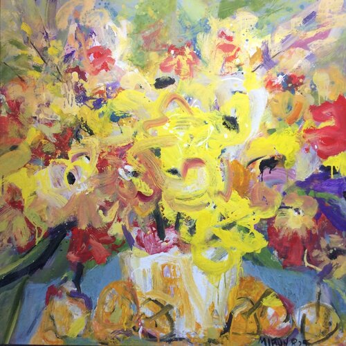 Yellow flowers von Aliaksandr Falei, Malerei kaufen auf Singulart