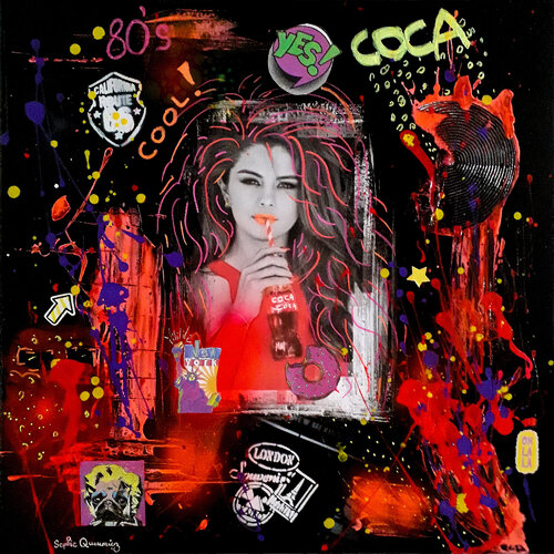 AMERICA (Série Portrait Pop Art) de Sophie Queuniez, Pintura a la venta en Singulart