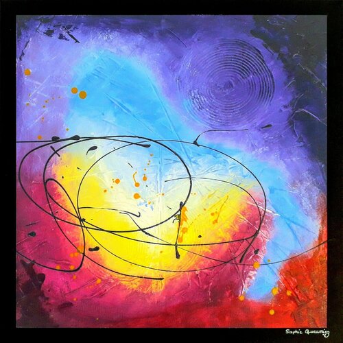 PURPLE (Série Toile abstraite lyrique) de Sophie Queuniez, Pintura a la venta en Singulart