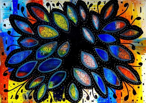 LEAVES COLLECTION (Série Art naif) de Sophie Queuniez, Pintura a la venta en Singulart