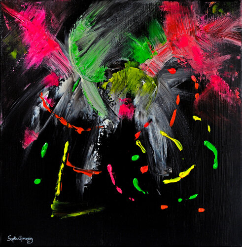 MY POP ART (Toile abstraite lyrique) de Sophie Queuniez, Pintura a la venta en Singulart