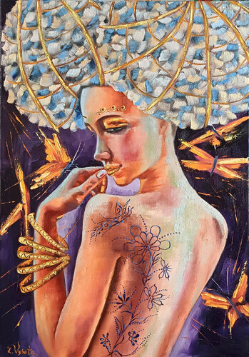 Ying yang in the female soul -1. van Zinaida Vysota Dacenko, Schilderij te koop op Singulart