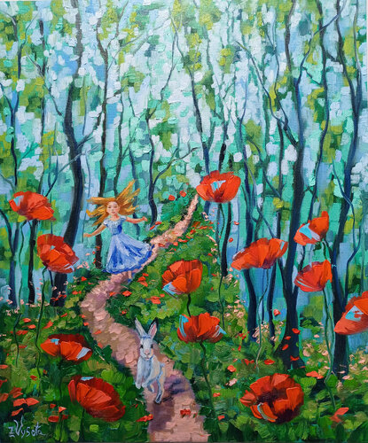 Magical Forest  Alice in Wonderland von Zinaida Vysota Dacenko, Malerei kaufen auf Singulart