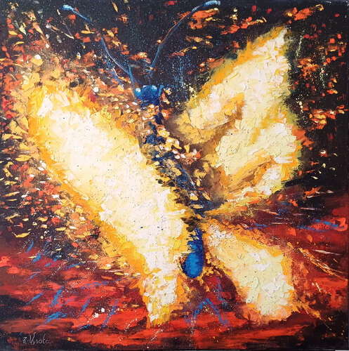 Fire Butterfly - Soul on Fire. von Zinaida Vysota Dacenko, Malerei kaufen auf Singulart