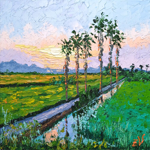 Spanish Rice Fields. von Zinaida Vysota Dacenko, Malerei kaufen auf Singulart